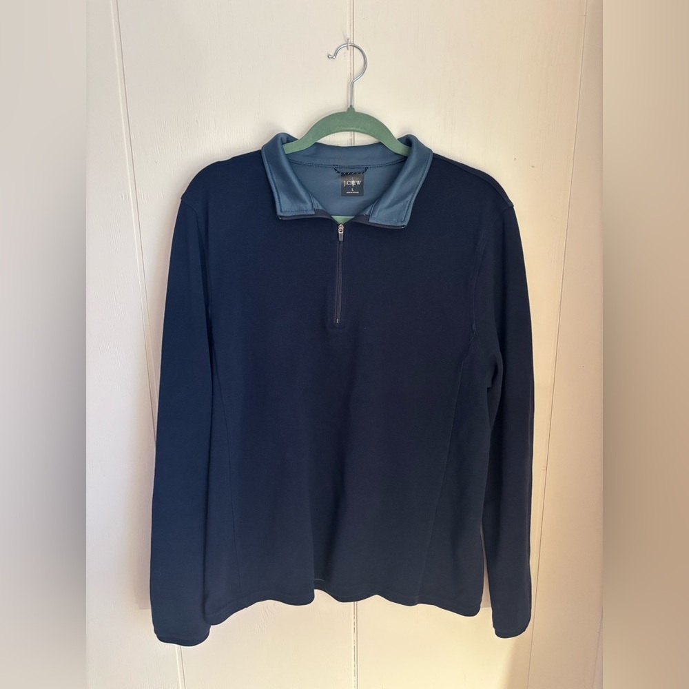 J. Crew Steel Blue Half-Zip Sweater